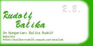 rudolf balika business card